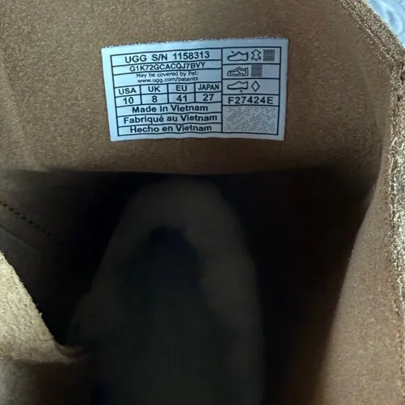 NEW UGG Classic Twin Seam New Heights Side ZIP Boot Chestnut 1158313 Womens 10 - Picture 7 of 8